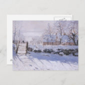ポストカードクロードモネザマグパイ冬の風景 ポストカード (正面/裏面)