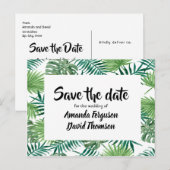 ポストカードグリーンパームツリーの日付を保離れ存する 案内ポストカード (正面/裏面)