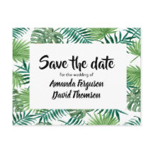 ポストカードグリーンパームツリーの日付を保離れ存する