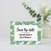 ポストカードグリーンパームツリーの日付を保離れ存する 案内ポストカード (スタンド正面)