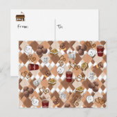 ポストカードコーヒーショップホットチョコレートマシュマロ ポストカード (正面/裏面)