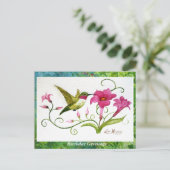 ポストカードサイズのハミングバードのグリーティングカード ポストカード (スタンド正面)