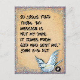 ポストカードサイズの聖書の名言記憶カード ヨハネ 7:16 ポストカード