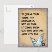 ポストカードサイズの聖書の記憶カード ヨハネ 7:16 ポストカード (正面/裏面)