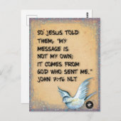 ポストカードサイズの聖書箇所記憶カード ヨハネ 7:16 ポストカード (正面/裏面)