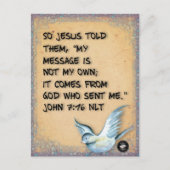 ポストカードサイズの聖書箇所記憶カード ヨハネ 7:16 ポストカード (正面)