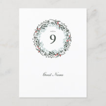 ポストカードサイズグリーンリーボタニックゲスト座席表