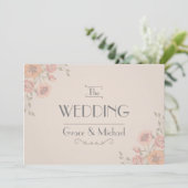 ポストカードスタイルの花の結婚式招待状 招待状 (スタンド正面)