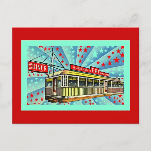 ポストカードスタイルレトログギーミッドセンチュリーディナー ポストカード (正面)