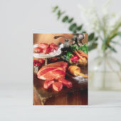 ポストカードステーキディナーの具材 ポストカード (スタンド正面)