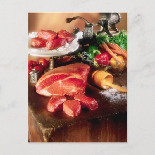 ポストカードステーキディナーの具材 ポストカード (正面)