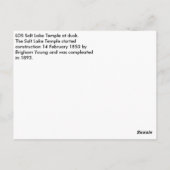 ポストカードソルトレイクテンプルアットデュスク ポストカード (裏面)