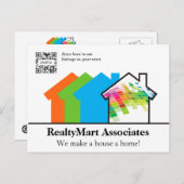 ポストカードテンプレートハウス不動産仲介業者 ポストカード (正面/裏面)