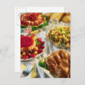 ポストカードディナーパーティー時間 インビテーションポストカード (正面/裏面)