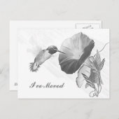 ポストカードハミングバード&モーニンググローリーパソコンを移動 案内ポストカード (正面/裏面)