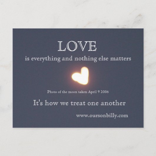 ポストカードハート形の月。 ポストカード (正面)