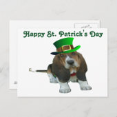 ポストカードバスセットハウンドハッピーセントパトリックの日 ポストカード (正面/裏面)