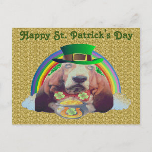 ポストカードバスセットハウンドハッピーセントパトリックの日 ポストカード