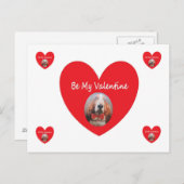 ポストカードバッセットハウンド赤いハートベミーバレンタイン シーズンポストカード (正面/裏面)