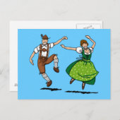 ポストカードババリアンビールフェスティバルカップル踊り ポストカード (正面/裏面)