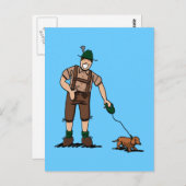 ポストカードバヴァリアンレダーホセンマンダックシュンドッグ ポストカード (正面/裏面)