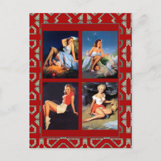 ポストカードピンアップガールズアートヴィンテージレトロプリント ポストカード