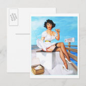 ポストカードピンアップガールズアートヴィンテージレトロプリント ポストカード (正面/裏面)