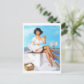 ポストカードピンアップガールズアートヴィンテージレトロプリント ポストカード (スタンド正面)