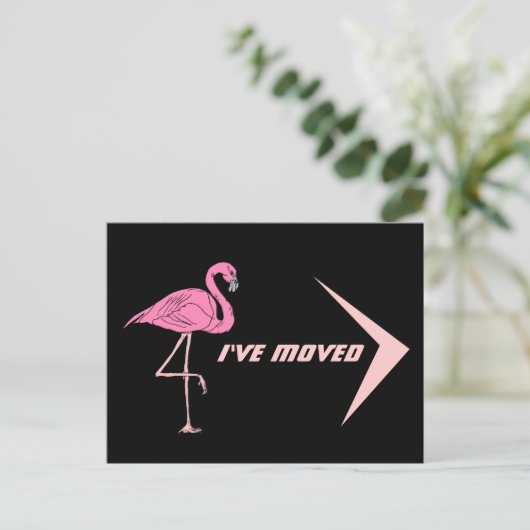 ポストカードフラミンゴ新しいアドレスPCレトロ 案内ポストカード (スタンド正面)