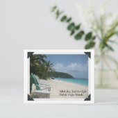 ポストカードホワイトベイ， Jost Van Dyke, BVI ポストカード (スタンド正面)