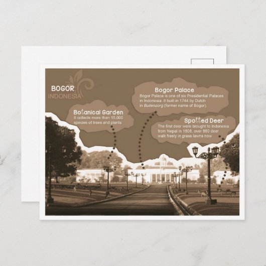 ポストカードボゴール宮殿インドネシア ポストカード (正面/裏面)