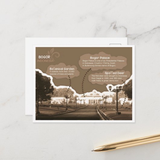 ポストカードボゴール宮殿インドネシア ポストカード (正面/裏面インサイチュ)