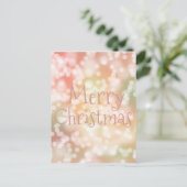 ポストカードメリークリスマスピンク《写真》ぼけ味スパークルライト シーズンポストカード (スタンド正面)