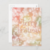ポストカードメリークリスマスピンク《写真》ぼけ味スパークルライト シーズンポストカード (正面/裏面)