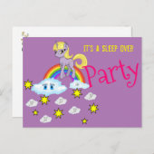 ポストカードユニコーンレインボークラウドスリープパーティー ポストカード (正面/裏面)