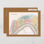 ポストカードレップアンティークニューオーリンズルイジアナの地図 ポストカード (正面/裏面)