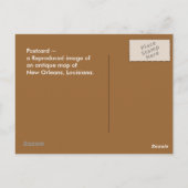 ポストカードレップアンティークニューオーリンズルイジアナの地図 ポストカード (裏面)