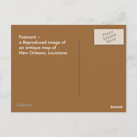 ポストカードレップアンティークニューオーリンズルイジアナの地図 ポストカード (裏面)