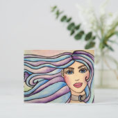 ポストカードレディヴァイオレット&ブルー。 ポストカード (スタンド正面)