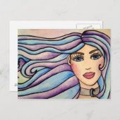 ポストカードレディヴァイオレット&ブルー。 ポストカード (正面/裏面)