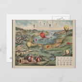 ポストカードヴィンテージアートホットエアバルーン1 ポストカード (正面/裏面)