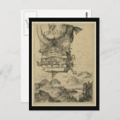 ポストカードヴィンテージアートホットエアバルーン3 ポストカード (正面/裏面)