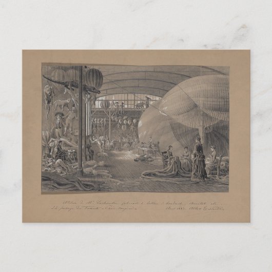 ポストカードヴィンテージアートホットエアバルーン7 ポストカード (正面)