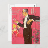 ポストカードヴィンテージカクテルパーティーオープンハウスブランデー ポストカード (正面/裏面)