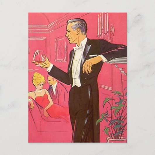 ポストカードヴィンテージカクテルパーティーオープンハウスブランデー ポストカード (正面)