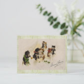 ポストカードヴィンテージクリスマスキャッツドッグス踊り シーズンポストカード (スタンド正面)