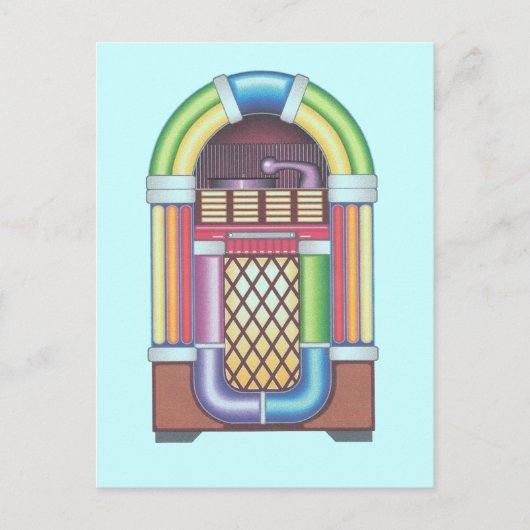 ポストカードヴィンテージジュークボックスレトロパーティの招待状 ポストカード (正面)