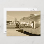 ポストカードヴィンテージセピアアルミニウムASサファリトレーラー ポストカード (正面/裏面)