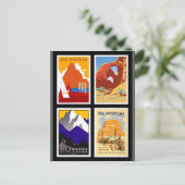 ポストカードヴィンテージトラベル参照アメリカ4プリント ポストカード (スタンド正面)