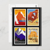 ポストカードヴィンテージトラベル参照アメリカ4プリント ポストカード (正面/裏面)